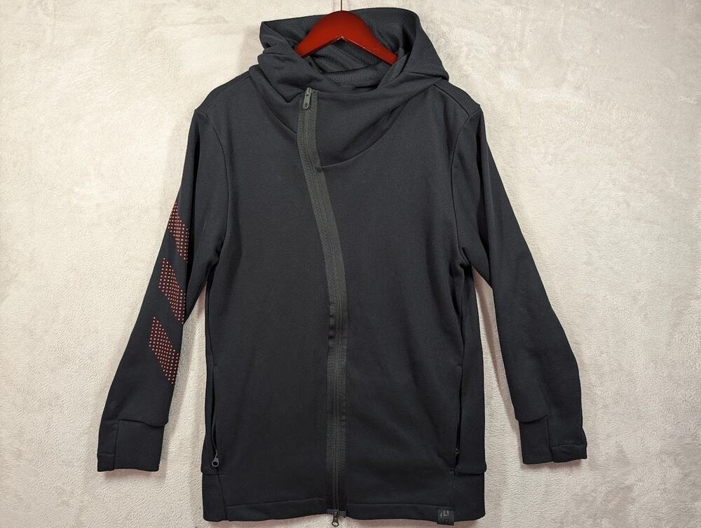 Adidas Hoodie Black Hooded Mens SMALL James Harden Adidas Basketball Full Zip